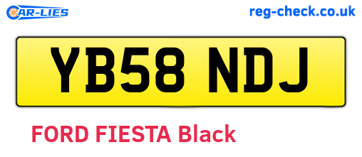 YB58NDJ are the vehicle registration plates.