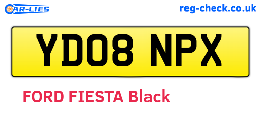 YD08NPX are the vehicle registration plates.