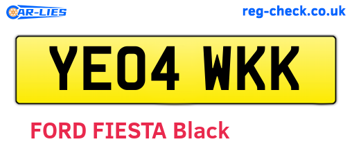 YE04WKK are the vehicle registration plates.