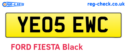 YE05EWC are the vehicle registration plates.