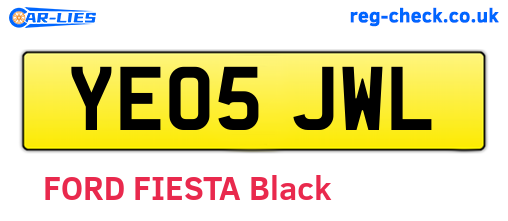 YE05JWL are the vehicle registration plates.