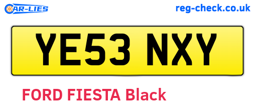 YE53NXY are the vehicle registration plates.