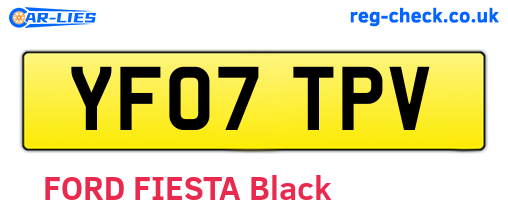 YF07TPV are the vehicle registration plates.