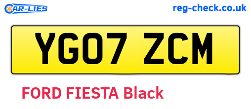 YG07ZCM are the vehicle registration plates.