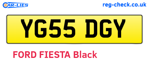 YG55DGY are the vehicle registration plates.