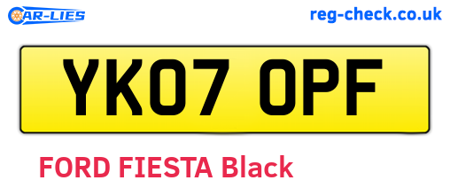 YK07OPF are the vehicle registration plates.
