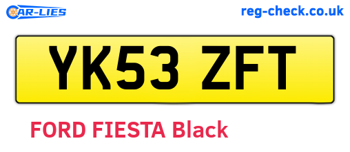 YK53ZFT are the vehicle registration plates.