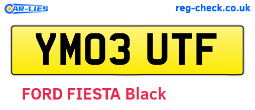 YM03UTF are the vehicle registration plates.