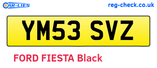 YM53SVZ are the vehicle registration plates.