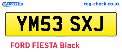 YM53SXJ are the vehicle registration plates.