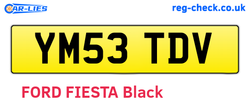 YM53TDV are the vehicle registration plates.