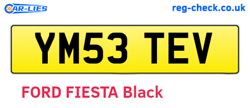 YM53TEV are the vehicle registration plates.