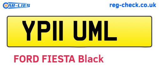 YP11UML are the vehicle registration plates.