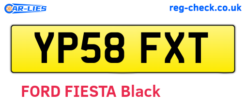 YP58FXT are the vehicle registration plates.