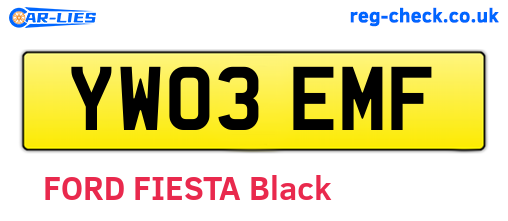 YW03EMF are the vehicle registration plates.