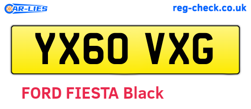 YX60VXG are the vehicle registration plates.