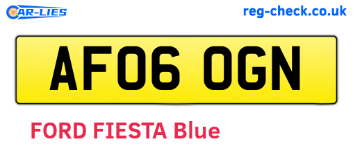 AF06OGN are the vehicle registration plates.