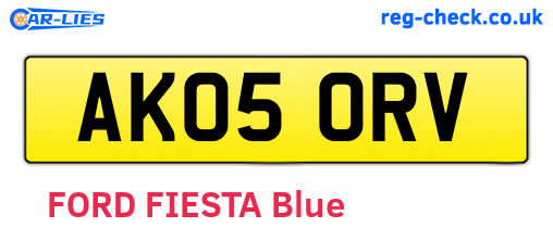 AK05ORV are the vehicle registration plates.