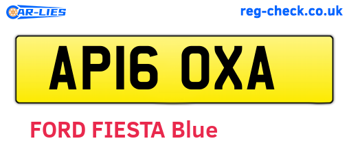 AP16OXA are the vehicle registration plates.