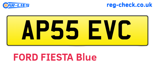 AP55EVC are the vehicle registration plates.