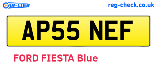 AP55NEF are the vehicle registration plates.