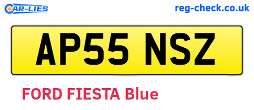 AP55NSZ are the vehicle registration plates.