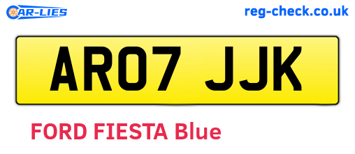 AR07JJK are the vehicle registration plates.