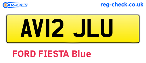 AV12JLU are the vehicle registration plates.