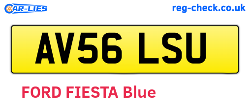 AV56LSU are the vehicle registration plates.