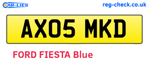 AX05MKD are the vehicle registration plates.