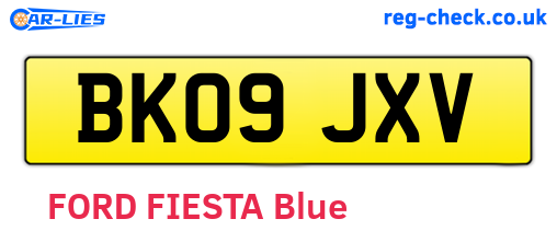 BK09JXV are the vehicle registration plates.