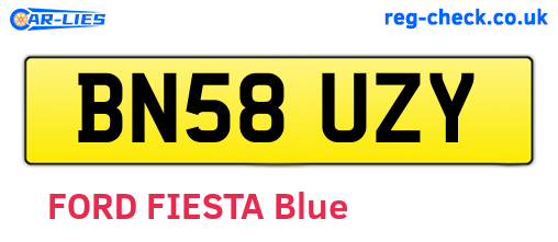 BN58UZY are the vehicle registration plates.