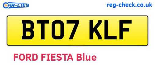 BT07KLF are the vehicle registration plates.