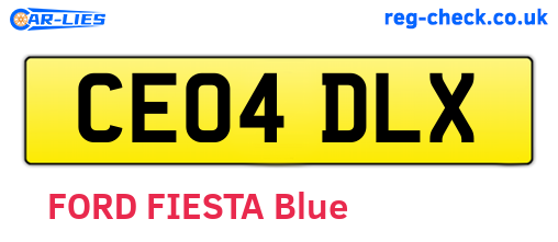 CE04DLX are the vehicle registration plates.