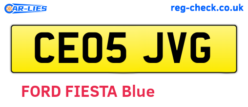 CE05JVG are the vehicle registration plates.