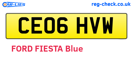 CE06HVW are the vehicle registration plates.