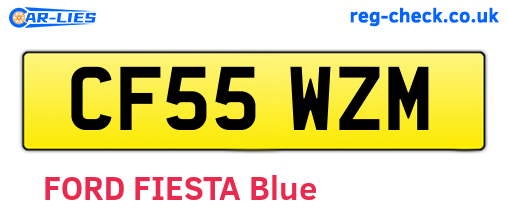 CF55WZM are the vehicle registration plates.