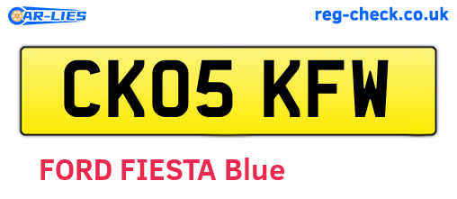 CK05KFW are the vehicle registration plates.