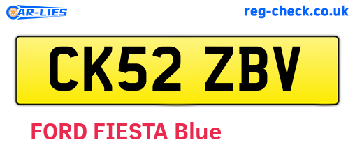 CK52ZBV are the vehicle registration plates.