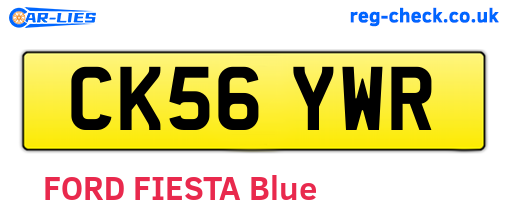 CK56YWR are the vehicle registration plates.