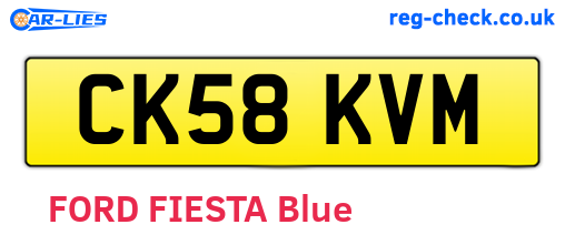 CK58KVM are the vehicle registration plates.