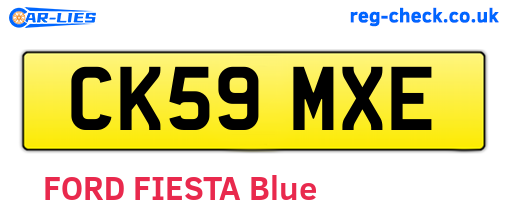CK59MXE are the vehicle registration plates.