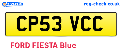 CP53VCC are the vehicle registration plates.
