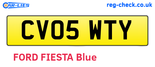 CV05WTY are the vehicle registration plates.