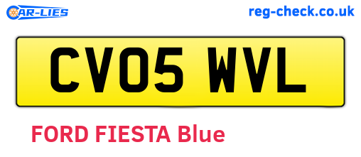 CV05WVL are the vehicle registration plates.