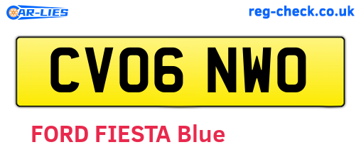 CV06NWO are the vehicle registration plates.