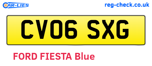 CV06SXG are the vehicle registration plates.