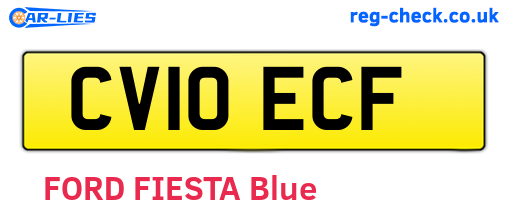 CV10ECF are the vehicle registration plates.