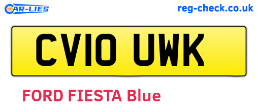 CV10UWK are the vehicle registration plates.