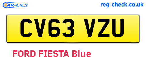 CV63VZU are the vehicle registration plates.
